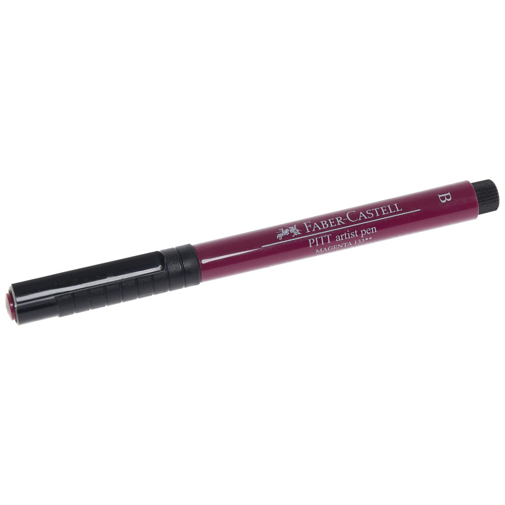 Faber-Castell Art & Graphic Pitt Artist Pen Brush India Ink Pen  Magenta  Single Pitt Pen  for Art  Craft  Drawing  Sketching  Home  School  Universit