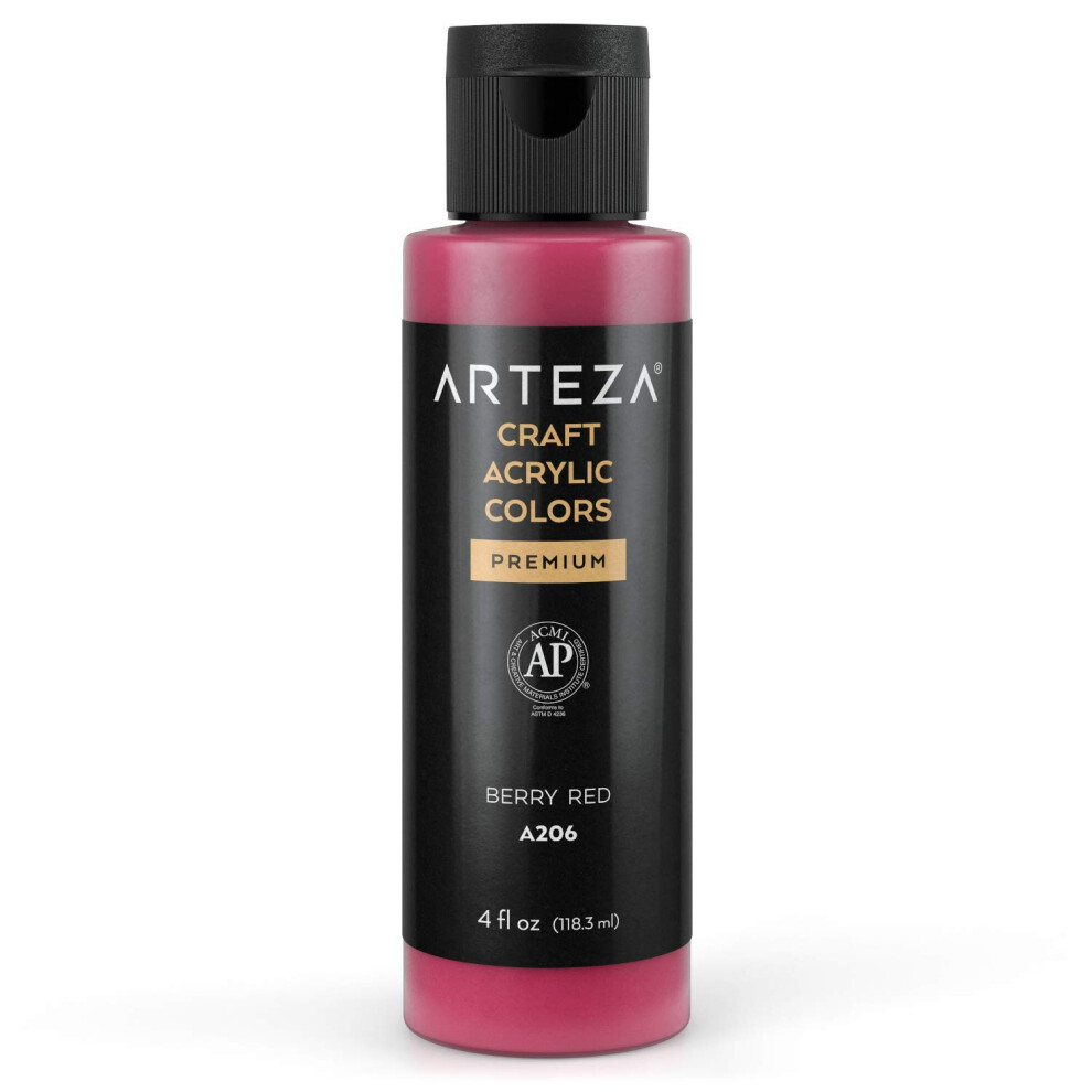 Arteza Craft Acrylfarbe A206 Beerenrot, 118 Ml (4 Fl Oz) Flasche, Mischbare, Matte Acrylfarbe Auf Wasserbasis F?R Kunst- Und Heimwerkerprojekte I-image