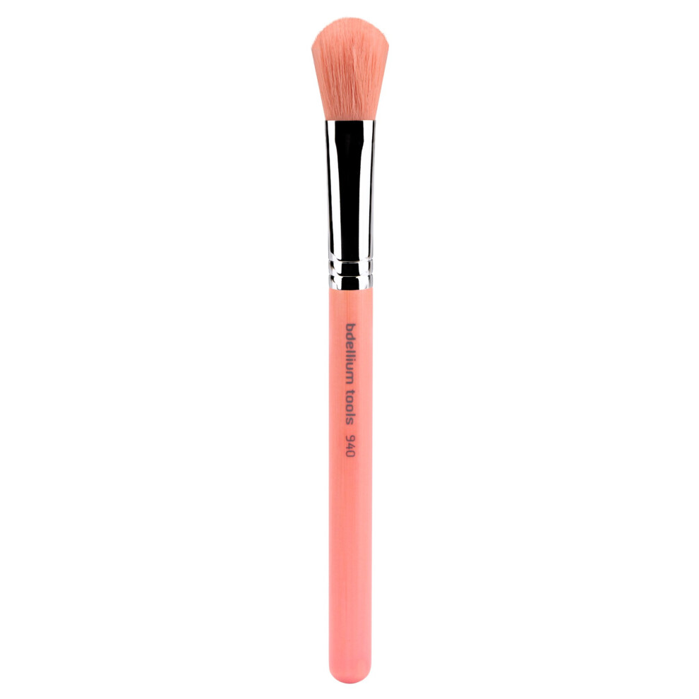 Bdellium Tools Pink Professional Makeup Brush - Bambu Series 940 Face Blending - With Soft Synthetic Fibers For Sculpting And Precision Blending (Pin