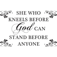 African American Expressions She Who Kneels Peel and Stick Wall Art Decal - Inspirational Home Decor - Adhesive and Reusable Matte Vinyl Wall Sti
