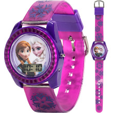 Disney Frozen Kids Digital Watch - Anna & Elsa LCD-ur Lilla trykt rem Letl?selig sk?rm Let og behagelig - Passer til h?ndled 5,5"""" til 8""""