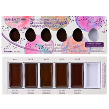 Kuretake GANSAI TAMBI GRANULATING COLOR 5 colors set Watercolor Paint Set Professional-Quality for Artists and Crafters AP-Certified for Adult Ma