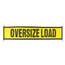 Mytee Products 18""""x84"""" Oversize Load Sign for Trucks w/Bungee Cord & Hook - Stretch Cord Mesh Oversize Load Banner for Escort Vehicles  Car  Fl