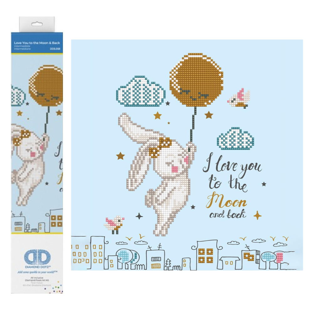 Diamond Dotz Love You To The Moon & Back Bunny Diamond Paint Kits Pro Dospel Diamond Art Kits Relaxacn Kreativn Sada S Drahokamy Dotz 12,6""""X12,-image