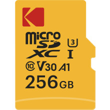 Kodak - 256GB UHS-I U3 V30 A1 microSDHC/XC Micro SD Memory Card - Micro SD Memory Card - Read Speed 95MB/s Max - Write Speed 85MB/s Max - Additional S