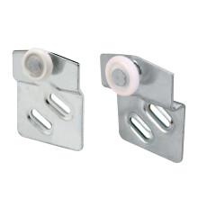 Prime-Line N 7537 Schuifkastdeurrollerset 7/8 In. Wieldiam. Convexe (ronde) rand Kunststof gestempelde stalen constructie Inclusief 1/4 en 1/2 inch.