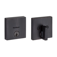 Kwikset Downtown Deadbolt Slot, Venetiaans Brons Vierkante Sleutel Deur, Pick Resistant SmartKey Beveiliging, Enkel Cilinder