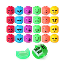 Mr. Pen- Puntenslijper voor kleurpotloden 24-pack 2-gaats Smiley puntenslijpers Handmatige handbediende puntenslijper Puntenslijpers Handkrijtslijper