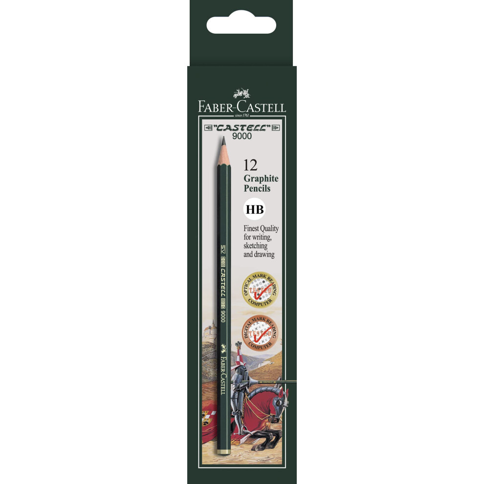 Faber-Castell Pencils  Castell 9000 Art graphite pencils  HB No.2 Pencil for drawing  writing  sketch  shading  artist  school supplies pencils - 12 p