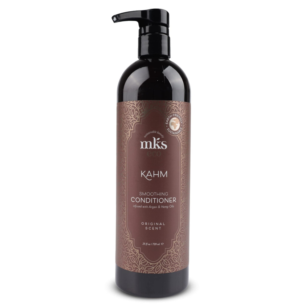 Earthly Body Mks Eco Kahm Smoothing Conditioner Original Scent - 25 Fl Oz - Detangle Moisturize & Repair Hair - With Moroccan Argan Oil Hemp Seed Oil & Vegetabl