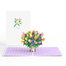 Lovepop Everyday Pop-Up Card voor Hem en Haar - 3D 'Thinking of You' Kaarten - 5" x 7" Tulpenboeket - Leeg