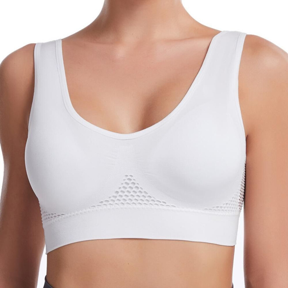 (white, 4XL) Seamless Women Sports Bras Fitness Gym Running Underwear Shockproof Bra Breathable Without Underwire Bralette Plus Size Crop Top Yoga Bra
