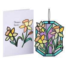 Lovepop Happy Easter Suncatcher-Karte fr Sie und Ihn 3D-Grukarten fr Jungen, Mdchen, Mnner und Frauen Narzisse 12,7 x 17,8 cm groe Bl