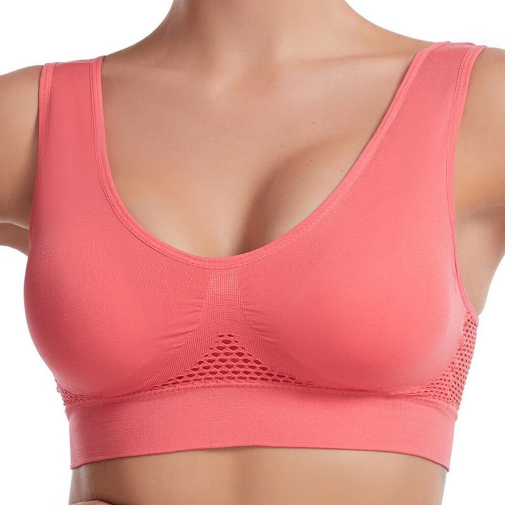 (red, XXL) Seamless Women Sports Bras Fitness Gym Running Underwear Shockproof Bra Breathable without Underwire Bralette Plus Size Crop Top Yoga Bra