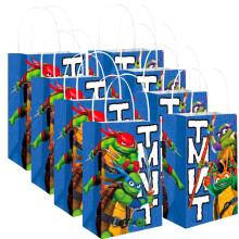 Vibrant Multicolor TMNT: Mutant Mayhem Kraft Bags Kraft Bags - 8.25"" x 5.25"" (Pack of 8) - Fun & Sturdy Gift Bags - Stand Out & Unique Style - Perfe