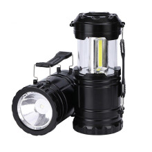 (As show, One size) Camping Lantern Stretchable Led Flashlight Battery Operated Light for Power Outages Emergency Supplies Black