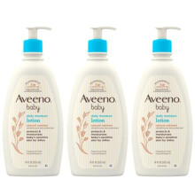 Aveeno Baby Daily Moisture Lotion per pelli delicate con farina d'avena colloidale naturale e dimeticone, fragranza ipoallergenica, senza ftalati