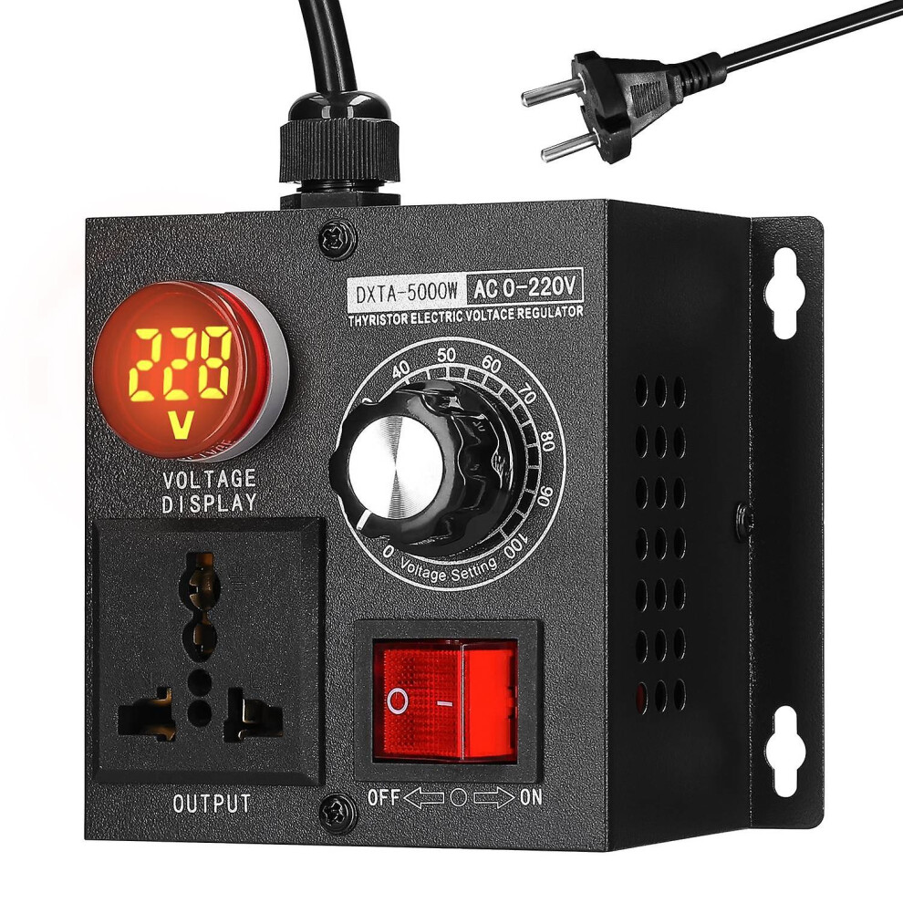 (As Show, One Size) Ac220v 5000W Stepless Voltage Regulator Portable Variable Monophase Voltage Controller Temperature S 6909775529928