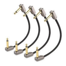 Cable Matters 4-pak Premium pleciony kabel krosowy do gitary 6 cali (kable do pedalw efektw gitarowych Kable krosowe do gitary) z metalowymi, pozla