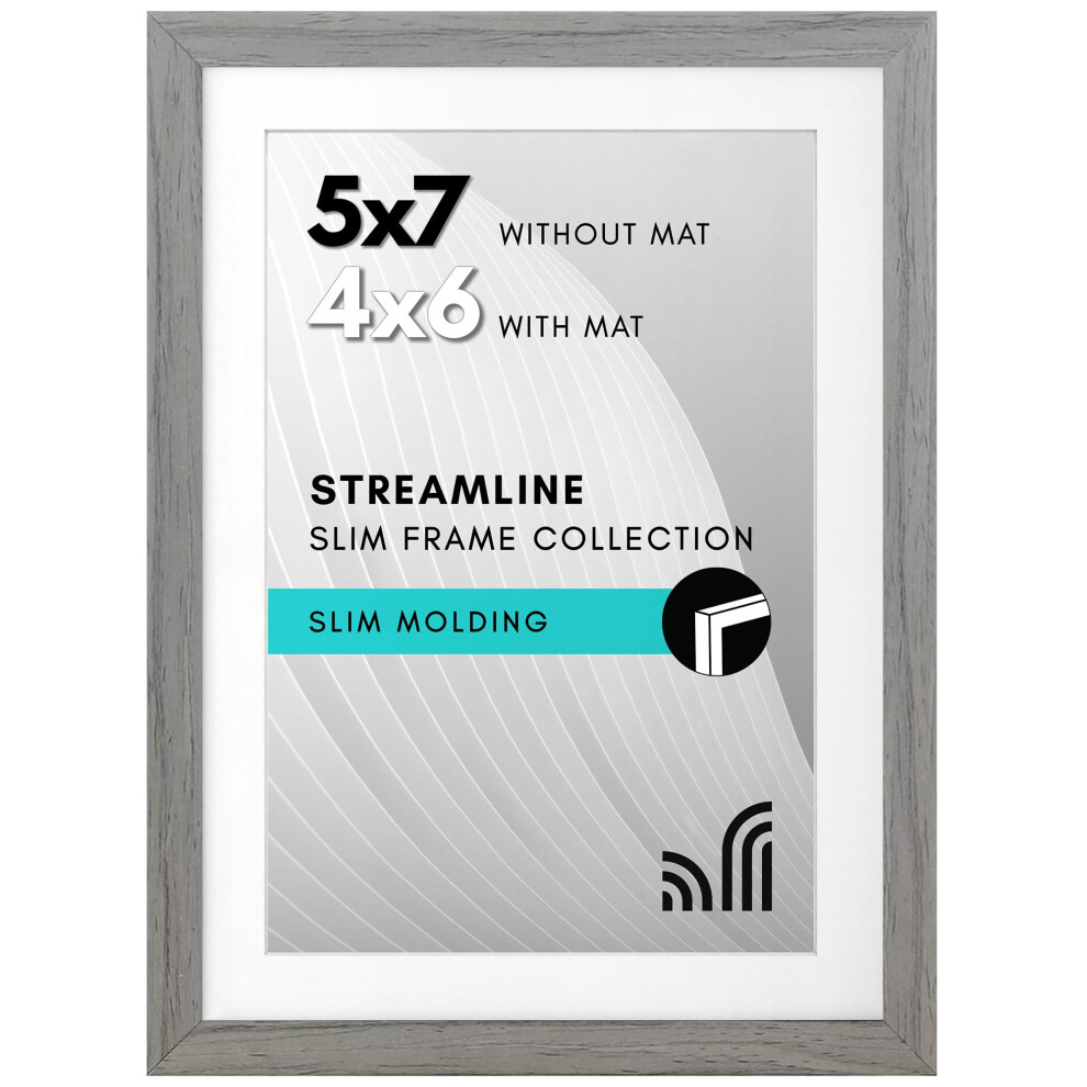 Americanflat 5X7 Bilderrahmen Mit Bruchsicherem Glas Verwendung Als 4X6 Rahmen Mit Matte Oder 5X7 Rahmen Ohne Matte Streamline Kollektion S-image