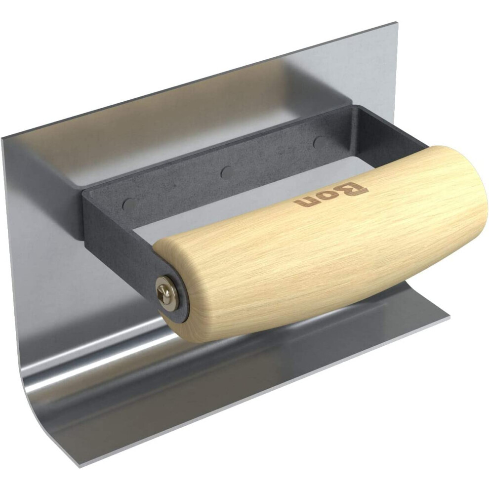 Herramienta Bon Tool 22-595 Para Z Calos De Acero Inoxidable, 15 X 3,8 Cm, Radio De 19 Mm, Mango Ondulado De Madera, Borde De 10 Cm-image