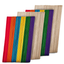 Darice Popsicle Sticks til Crafts 4.5 """" 1000 pcs Combo - 500 pcs Farvet træ Rainbow Craft Sticks - 500 pcs Natural Color Waxing Sticks - Klassel