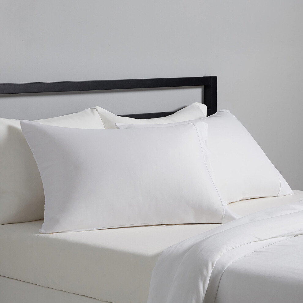 Amazon Basics King Pillow Cases Set of 2 - Lightweight  Super Soft Easy Care Microfiber  Bright White  40"" L x 20"" W  Pillows Not Included
