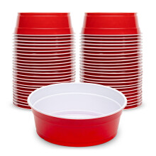 Party Dog Disposable Red Cup Style Pet Food Bowls for Cats and Dogs - Large and Small Sizes