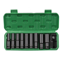 (As show, One size) 1/2 Inch Drive Hex Impact Socket Set 10-Piece Deep Socket Metric Sizes 10-22mm and 3/8 Inch Adapter
