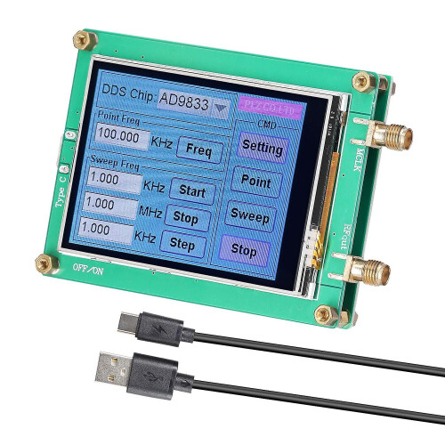 (As show, One size) Touching Screen DDS Module Signal-Generator 10Bit DAC Sinewave Squarewave Triangularwave Signal Gene