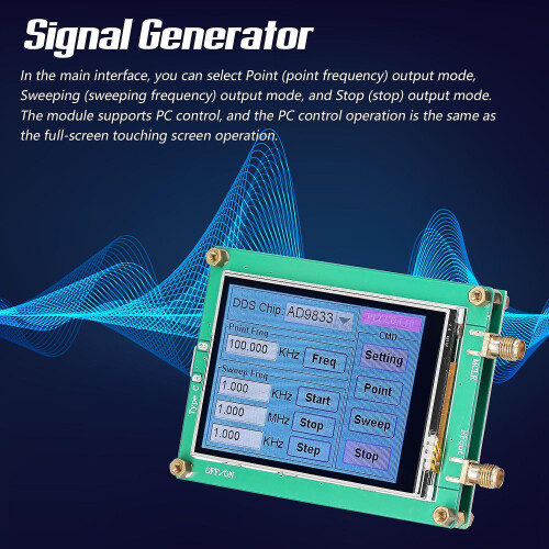 (As show, One size) Touching Screen DDS Module Signal-Generator 10Bit DAC Sinewave Squarewave Triangularwave Signal Gene 1