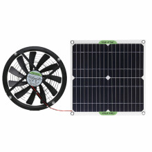 (As show, One size) 100W Monocrystalline Silicon Solar Panel Solar Film 18V Solar Powered Fan 10-Inch Mini Cooling Venti