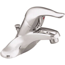 Moen Chateau Chrome One-Handle Low-Arc Centerset Bathroom Sink Faucet with Drain Assembly L4621
