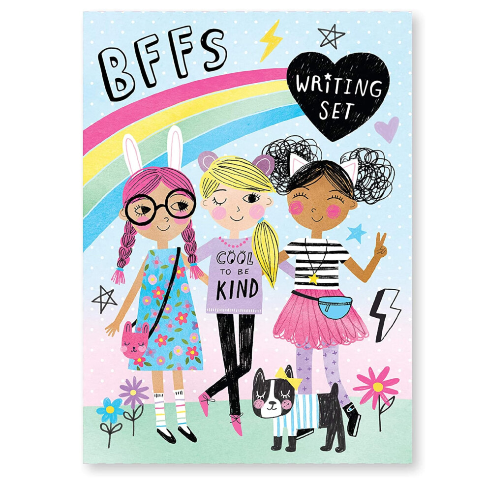 Kit d'   criture Jewelkeeper Cool Girls Rainbow Design, papeterie pour filles, ensemble de lettres, autocollants, sceaux d'enveloppe