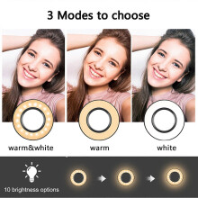 (As show, One size) Dimmable Wide Dimming Range LED Ring Fill in Light Tripod for Camera Photo Studio Selfie Photography