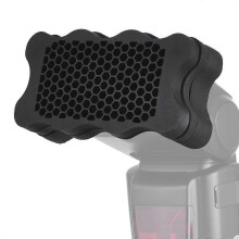 (As show, One size) Flash Speedlite Rubber Honeycomb Grib + 7pcs Color Gels Filters for Canon Nikon Sony Godox Yongnuo Camera Flash Light