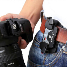 (As show, One size) PULUZ Camera Clip Camera Belt Holster Mount Waist Clips Holder Hanger Aluminum Alloy Quick Release Clip with Plate 1/4 Inch Screw for Digital Camera D