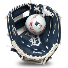 Gant de Teeball Franklin Sports MLB pour Enfants + Ensemble de Ballon en Mousse - Détails Équipe Detroit Tigers