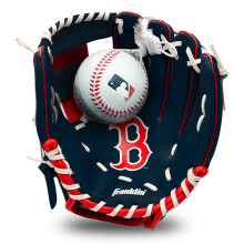 Gant de Teeball et balle Franklin Sports MLB pour enfants - Gant et balle Boston Red Sox - Premier gant enfant 9.5"