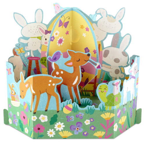 Hallmark Pop Up Easter Card (visbara skogsvarelser) 1