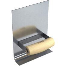 Bon Tool 22-595 Cove Tool Inde i rustfrit stål 6 """" X 1,5 """" - 3/4 """" Radius med træbølgehåndtag - 8 """" Lip