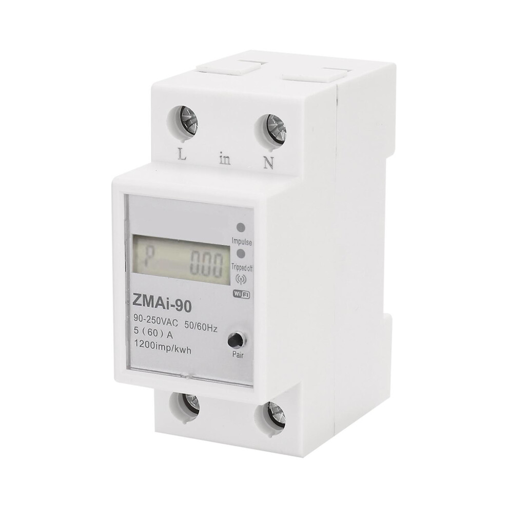(As Show, One Size) Single Phase Wifi Intelligent Energy Meter Power Consumption Kwh Meter Wattmeter Support Smartlife/T 6909775635629