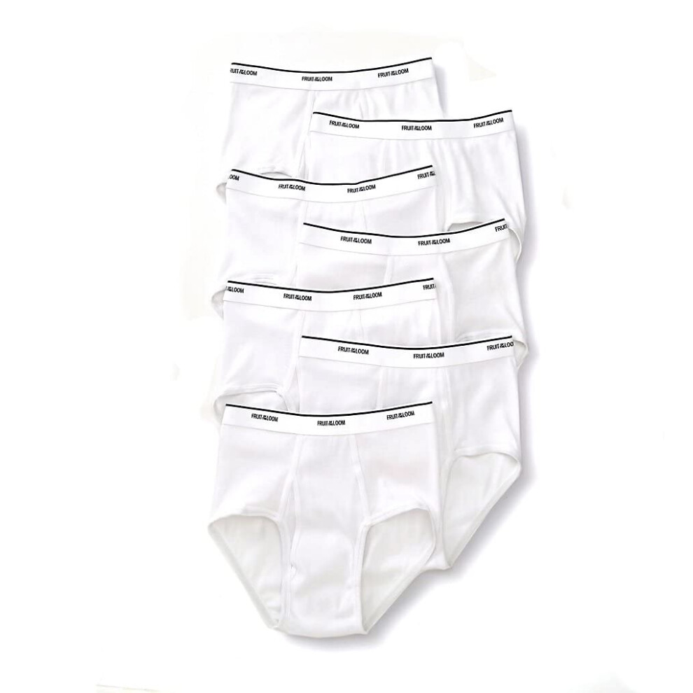 Lot de 7 slips basiques Fruit of the Loom pour homme, blancs, taille S