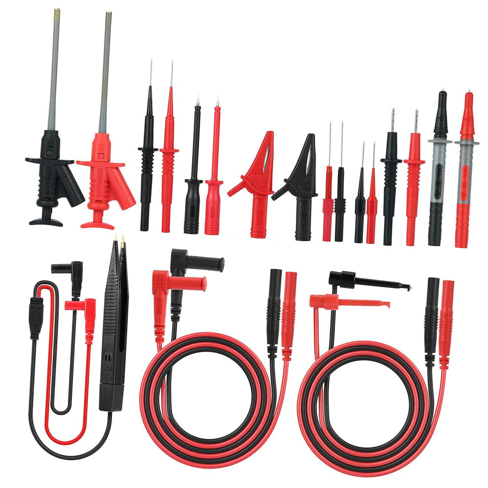 (As Show, One Size) Mk30 21Pcs Electronic Test Lead Kits Multimeter Lead With Alligator Clips Replaceable Probes Tips Ac 6909775656907