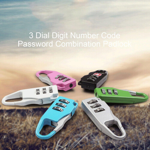 (As show, One size) 3 Dial Digit Number Code Password Combination Padlock Travel Security Safe Lock 2