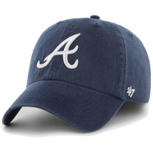 47 MLB Team Color Primary Logo Franchise Fitted Baseball Hat Cap Unisex Erwachsene – Atlanta Braves – Marineblau (Groß)