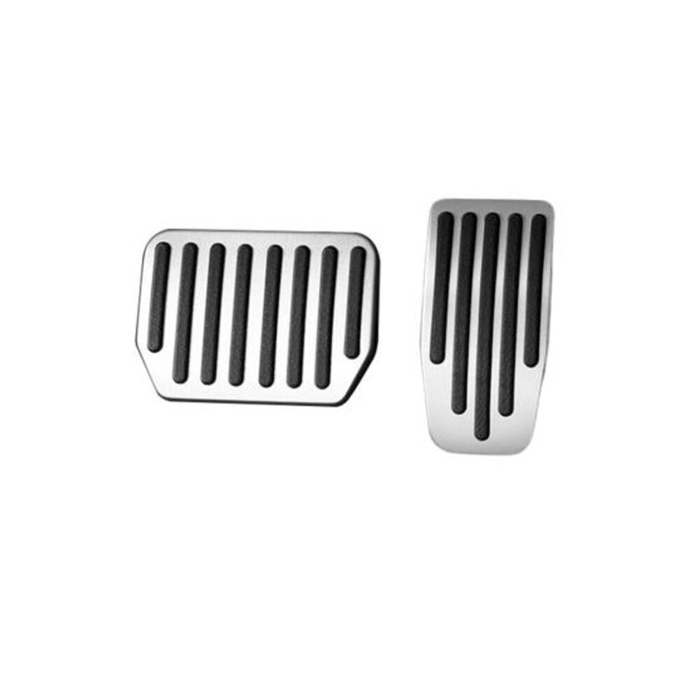(silver) Foot Pedal Pad Replacement Non-slip Accelerator Brake Foot Rest Pedal Extender Easy To Install Auto Aluminum Pedal Covers