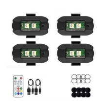 (4 Stück) LED-Blitzlicht mit 7 Farben, mehreren Blinkmodi, hoher Helligkeit, Fernbedienung, einfacher