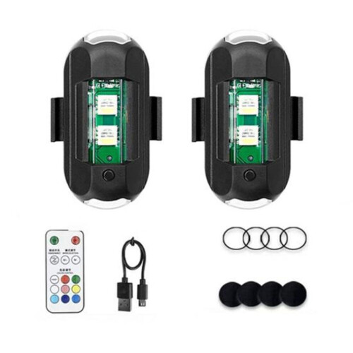 (4pcs) Led Strobe Light With 7 Colors Multiple Flashing Modes High-brightness Remote Control Simple Installation Motorcycle Vehicle 2