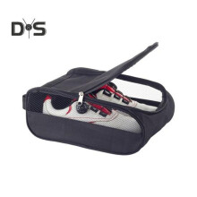 (nero, A) Borsa per scarpe da golf con cerniera, borsa porta scarpe da esterno, borsa porta scarpe da